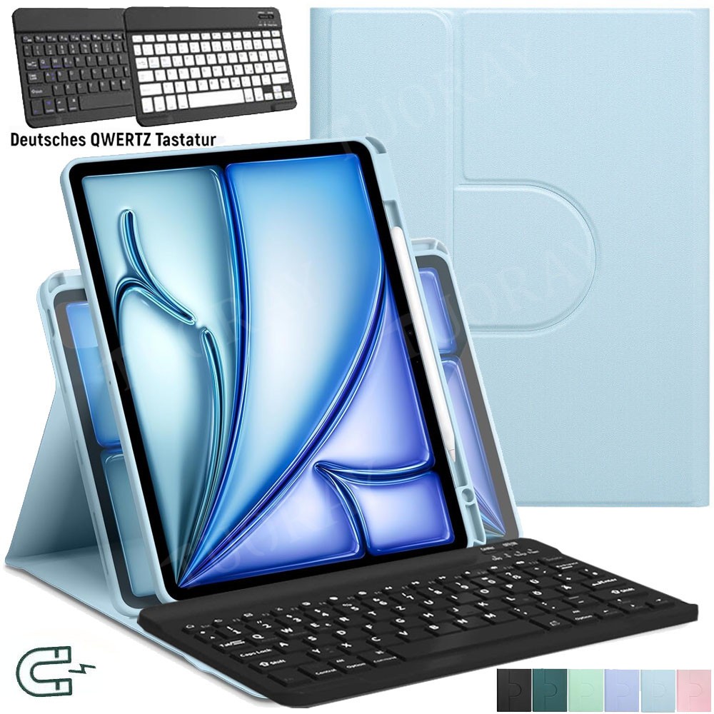 QWERTZ Tastatur Maus Für iPad 5/6/7/8/9/10th Air 4 5 6 Pro 11″ 2024 Schutz Hülle