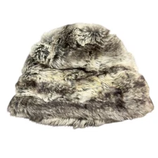 KMart Accessories Winter Warm Fluffy Faux Fur Beanie Hat Womens One Size Gray