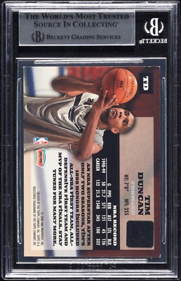 1999 Topps Tim Duncan Signed Auto Basketball Card #TD BGS Beckett