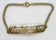 New Hampshire Gold Tone Bracelet 7" long, Chain lobster clasp