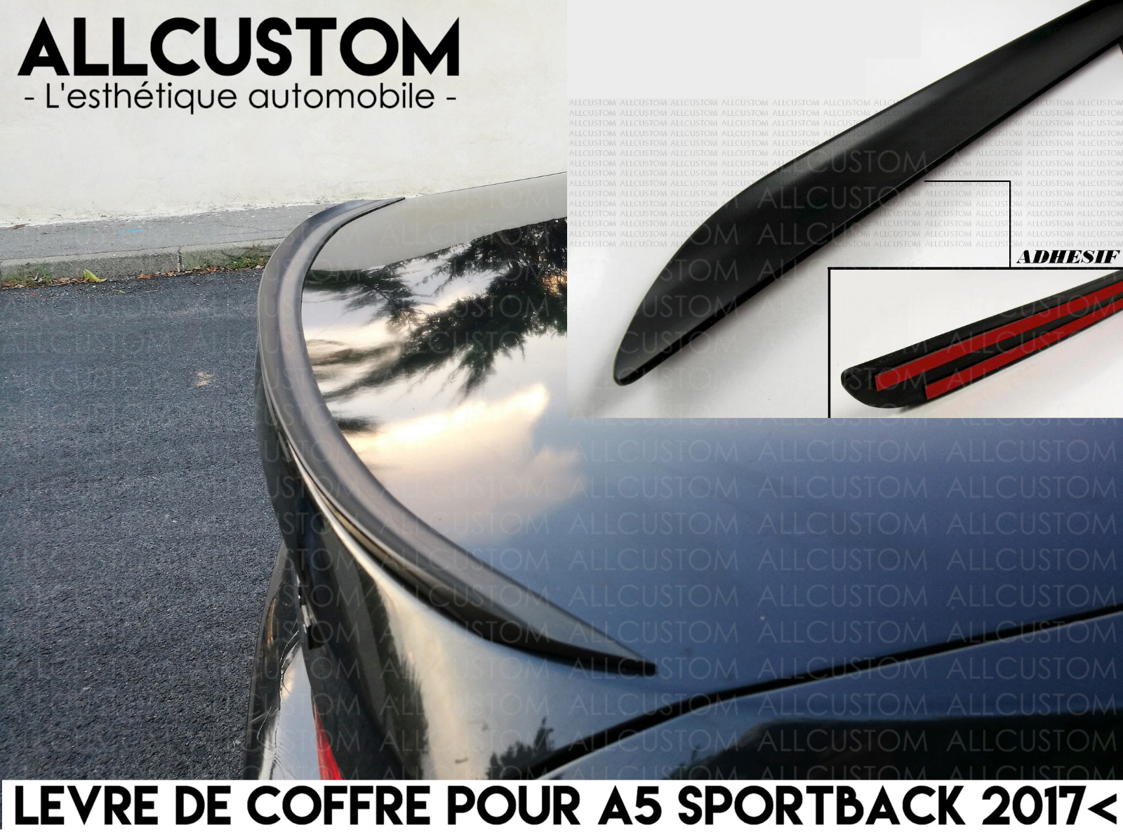 Becquet de Coffre ABS pour Audi A5 Sportback F5A Finition Carbone Look S-Line v6