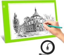 A4 Tracing Light Box - Adjustable Brightness,Child-Friendly Eye-Care Grenn 