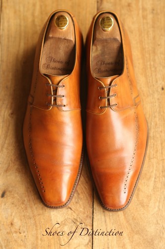 Joseph Cheaney Tan Brown Leather Derby Shoes Men's UK 9.5 US 10.5 EU 43.5 - Imagen 4 de 11