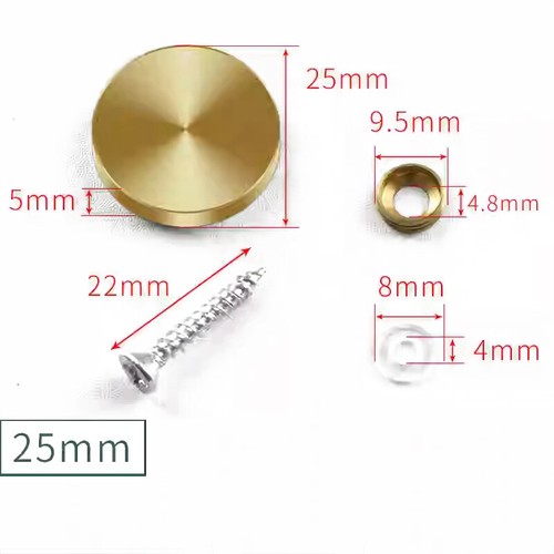 Mirror Screw 16mm-40mm Stainless Steel Electroplated Screws Cover Cap Decorative - Picture 14 of 34