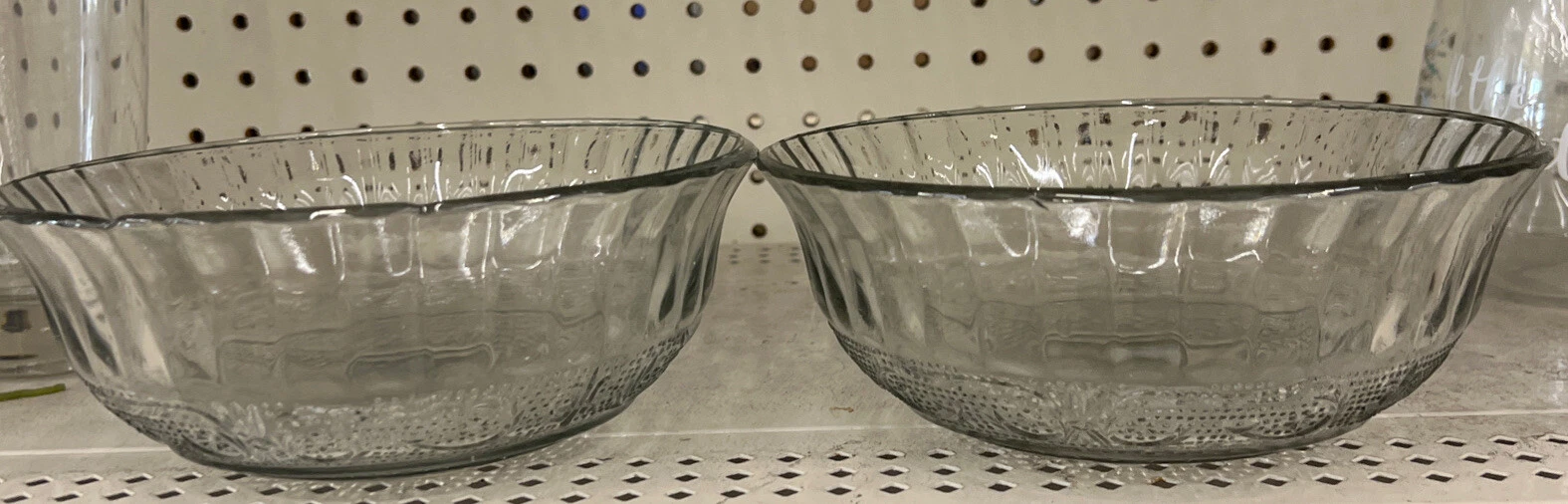 2 Glamour Glass Bowls 8 in. for Kitchen Prep Dessert Dips Soups Salads