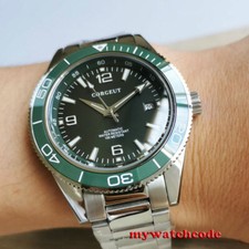 41mm CORGUET miyota Automatic mens watch green dial ceramic bezel sapphire glass