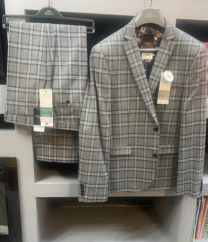 Two Pieces Mens Grey Suit. Jacket Size 