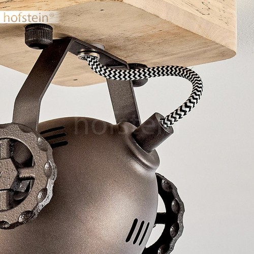 Foco de pasillo madera/vidrio techos ajustables lámpara retro salón dormitorio lámpara - Imagen 3 de 10