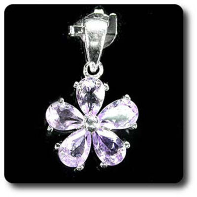 Pendentif Améthyste Argent 925 Et Plaqué Or Blanc 14K - Pierre Fine - Neuf Avec étiquettes
