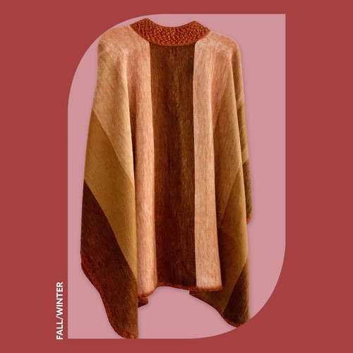 Soft & Cozy Alpaca Hand-knitted Poncho open style Imported S000081 - Picture 12 of 12