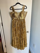 Yellow Mustard Sequin Lehenga Choli Size L