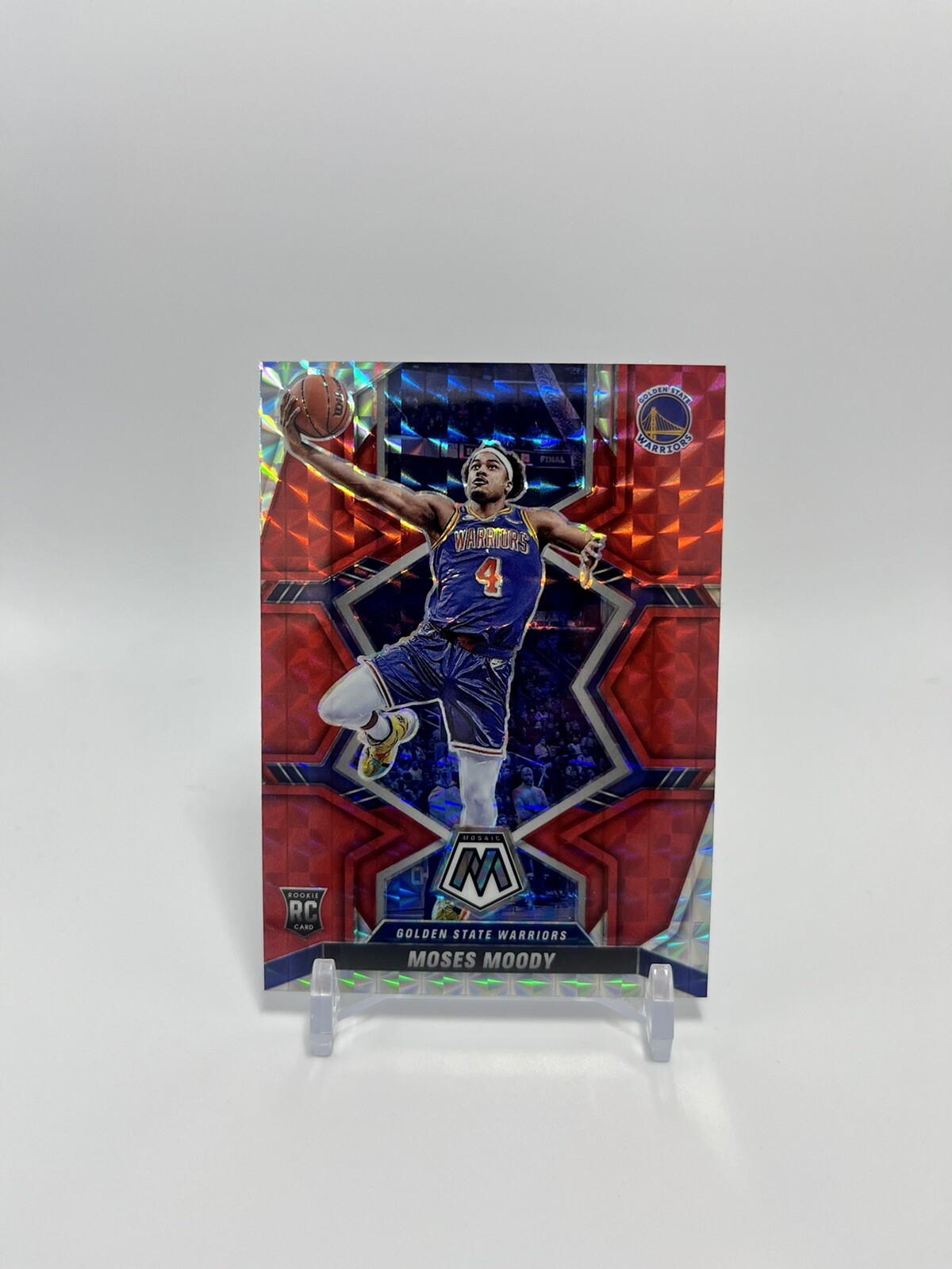 Moses Moody 2021-22 Mosaic NBA Red Prizm Rookie Warriors #211