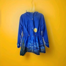 Euc Unique Galleria Van Gogh Starry Night Hooded Jacket/rain Coat (l)