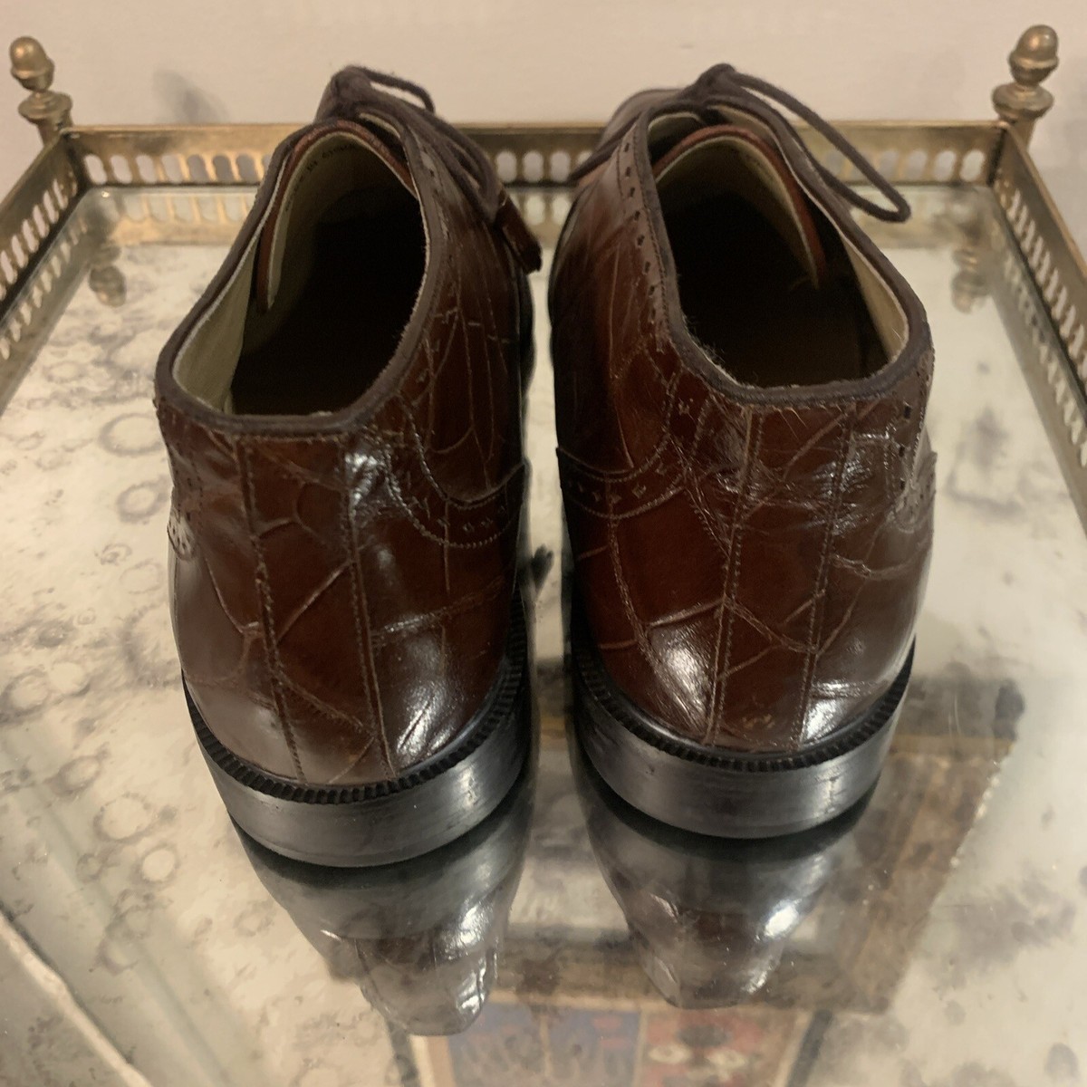Giorgio Brutini Mens Chelsea Boots 11 Brown Croc Embossed  display picture 2