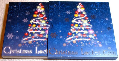 Christmas Locket Coin (2012) 1oz Pure Silver in Card w/ Semi-Precious Gemstones! - Picture 3 of 5
