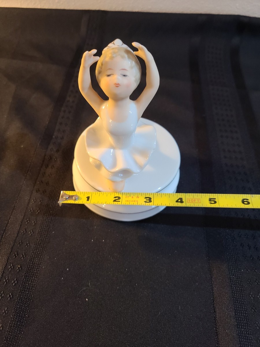 Schmid Rotating Ballerina Music Box Plays Swan Lake Made in Japan