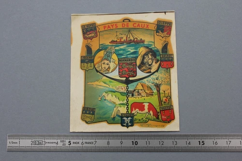 BB old chrome transfer decal PAYS DE CAUX vintage 50/60's Normandy