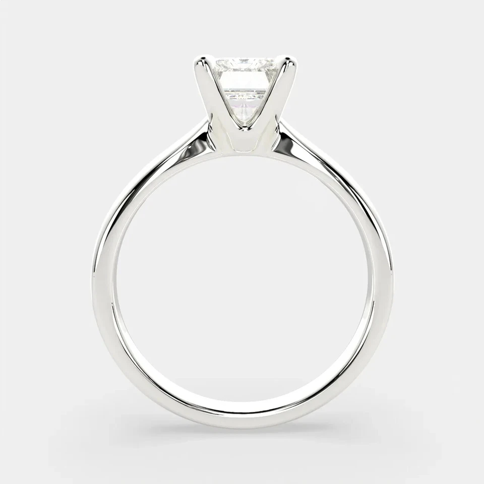 Anillo solitario de diamantes naturales VS1 E de 3 quilates certificado en plata de ley 925 maciza Foto 4 de 4