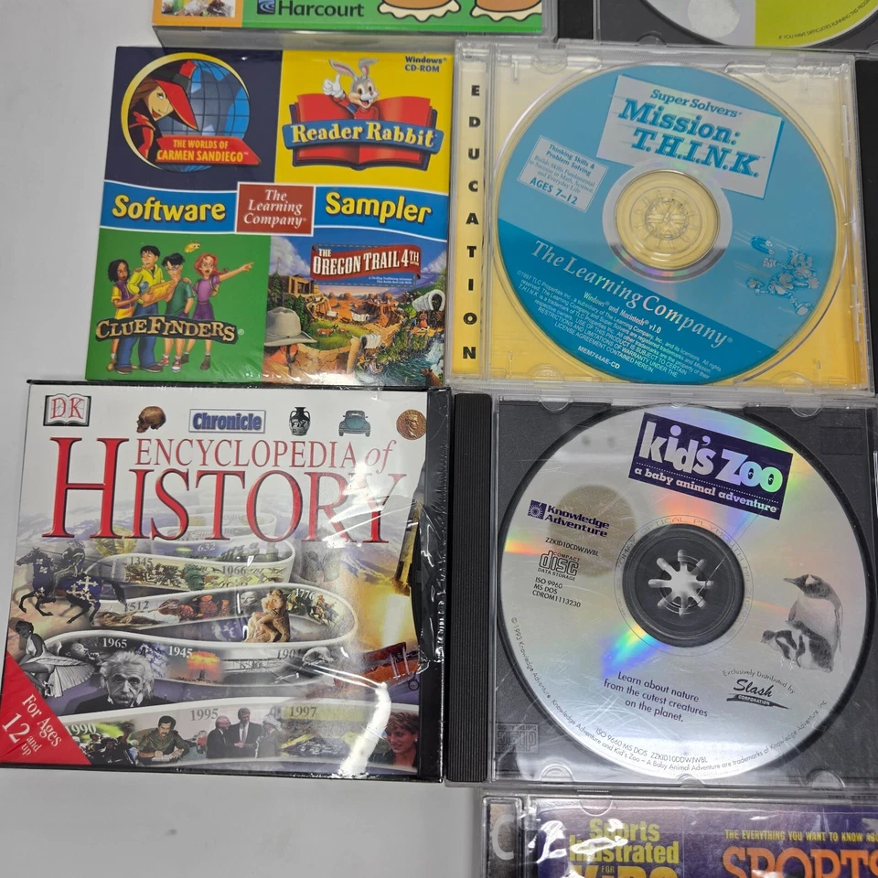 Vintage Windows 95 98 XP 18 CD-ROM Kid's Educational Reference Games Math Rock - Image 4 of 4