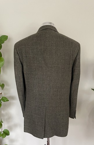 Jos A Bank Two-Button Plaid Blazer Camel Hair Brown Sport Coat Jacket Size 46L - Picture 9 of 10