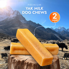 All Natural Hard Yak Chews for Medium dogs - 2pc, Healthy Long lasting Dog Chews
