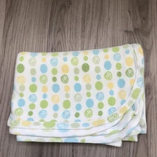 Koala Baby Green Yellow Blue Swirl Dots Thermal Waffle Knit Receiving Blanket