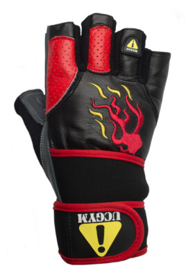 UCGYM MEN MIGHTY GRIP WORKOUT GLOVES (RED FIRE)