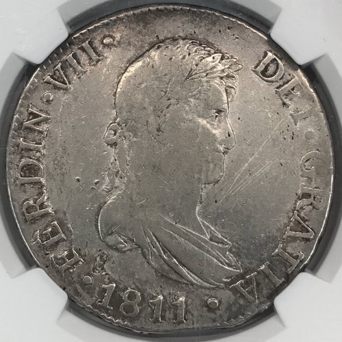 1811 C CI Spain Silver 8 REALES NGC VF-Details (obverse scratched) Fernando VII - Picture 2 of 4