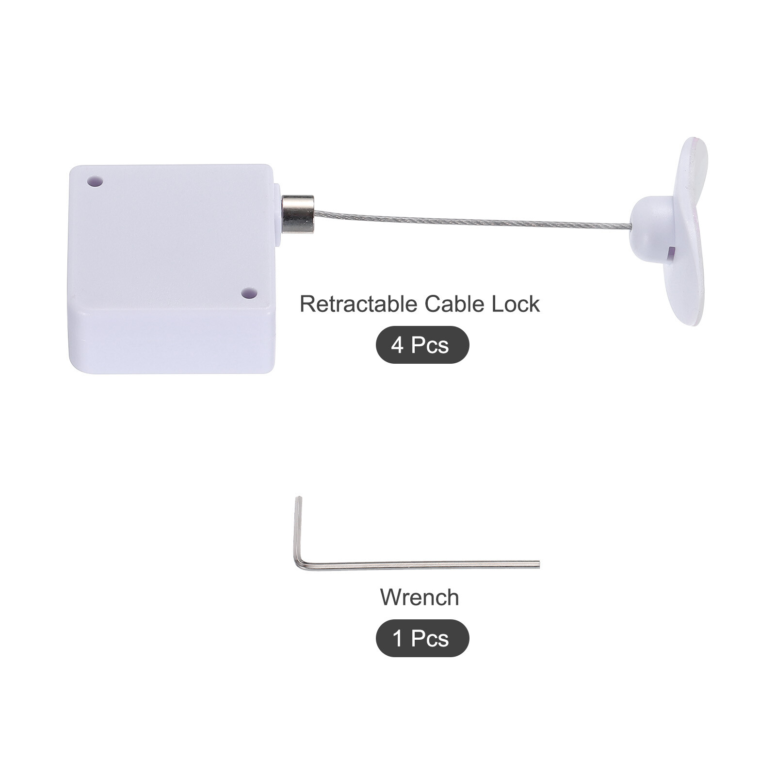 Verrouillage De Câble Rétractable à Télécommande - Anti-Perte, 600 G, Blanc - Pour Clés, Badges, Outils