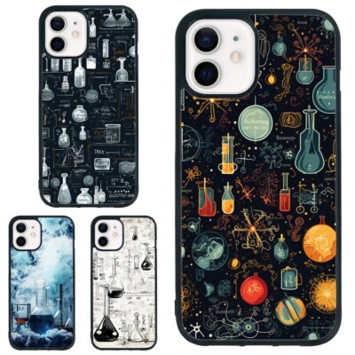 For Samsung Galaxy Apple iPhone Rugged Cover black ink chemical physics