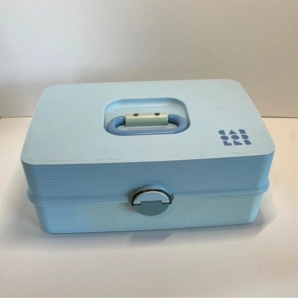 Vintage Caboodles Makeup Carrying Storage Case Y2k 90s #2420 Baby Blue Organizer