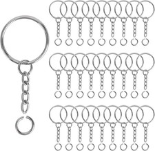 120PCS Keychain Making Supplies, 60PCS Key Chain Rings with Chain and 60PCS Jump