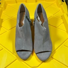 👀🔥Sole Society Gray Suede Open Toe Ankle Boot | High Heel Size 9🔥👀