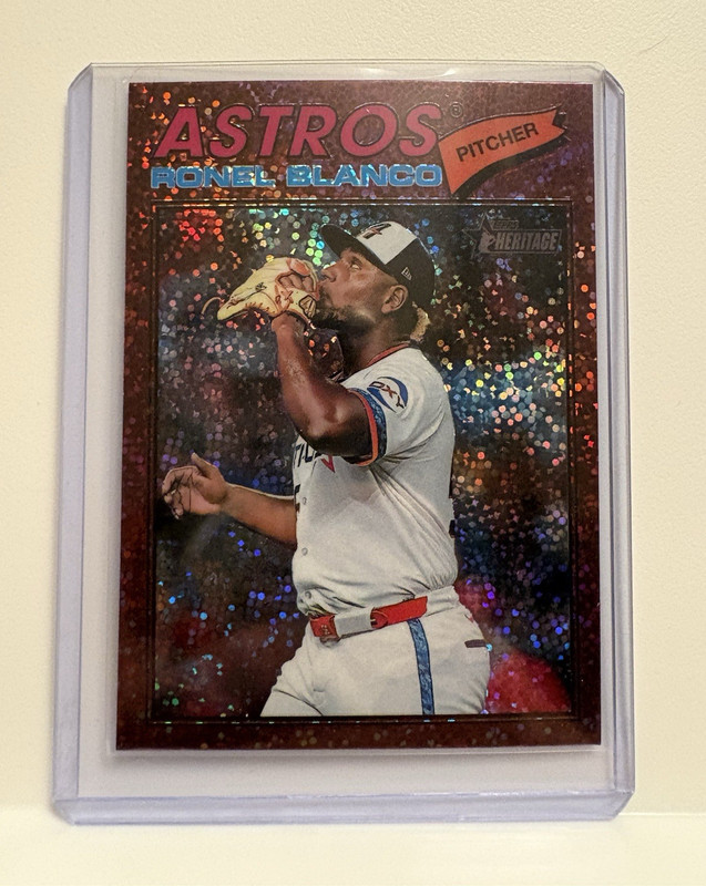 2026 Topps Heritage Ronel Blanco #185 Chrome Burgundy Sparkle SP Astros