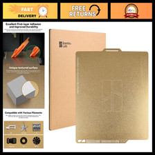 Double-Sided Textured PEI Build Plate for 3D Printers - 257x257mm, Strong Adhesi
