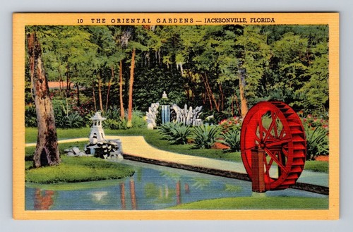 Jacksonville FL-Florida, The Oriental Gardens, Lake Spot, Vintage Postcard