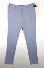 Incotex Pattern 30 Slim Fit Pants Men’s EU 52 US 36 Blue Textured Cotton Trouser