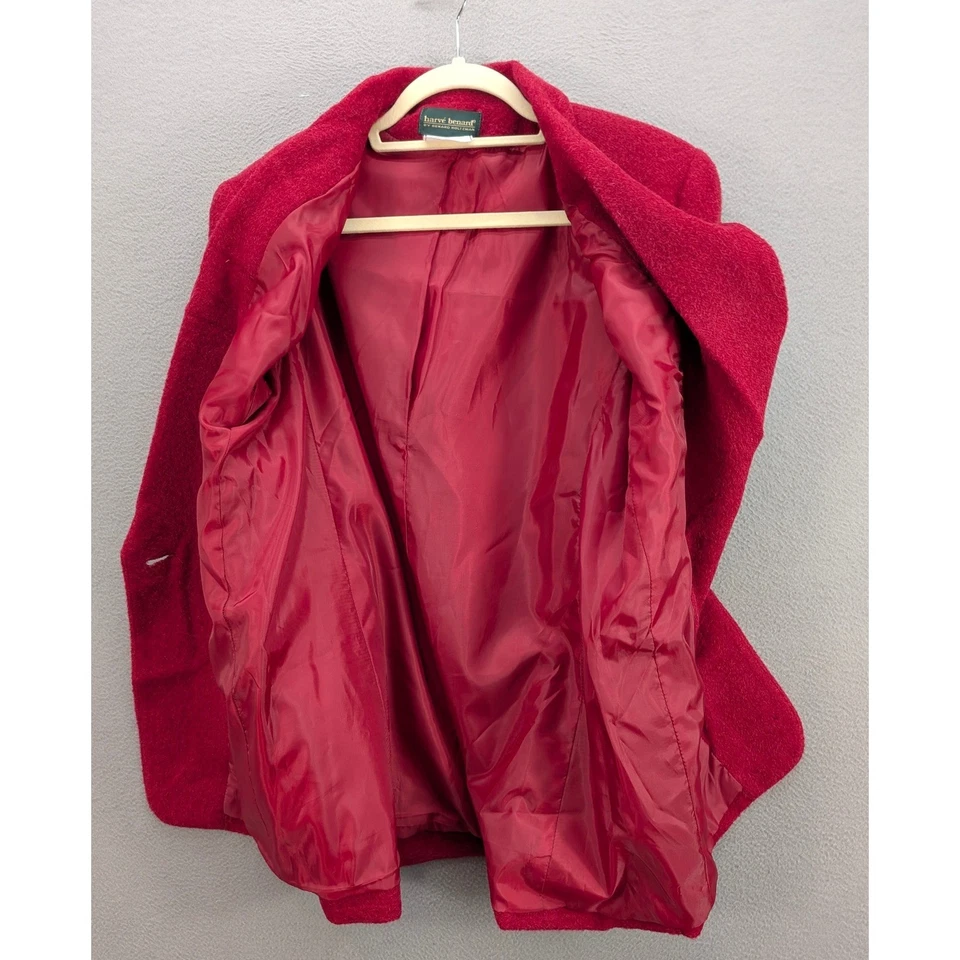 Harve Benard Women's Wool Blend Blazer Jacket Size 12 Red Alpaca Business Career - Image 3 of 4