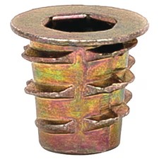 Hex Drive Threaded Insert, #10-24 Int Thrd Sz, 7/16 In L, 7/16 In Dia., Zinc