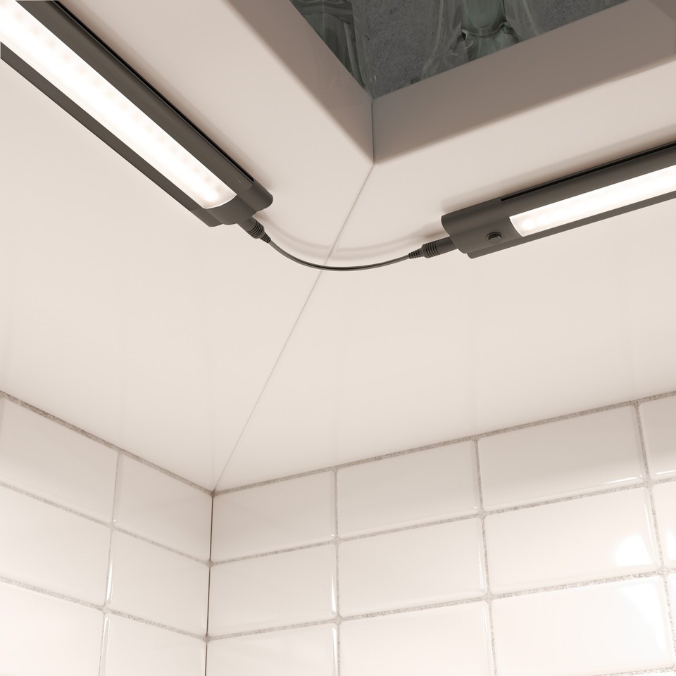 Luminaire d'agencement à LED SIRIS noir mat plat 50cm chacun 531lm blanc chaud