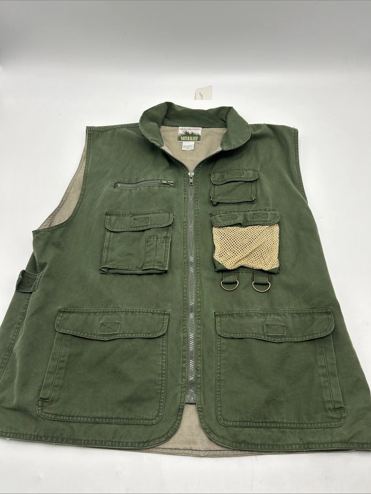 Vintage The Nature Company Naturalist Hunting Fishing Vest Green Men’s XL 1980s