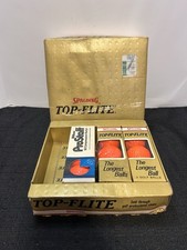 Vintage Spalding Top Flite Orange Golf Balls Display Box w Wilson ProStaff NOS