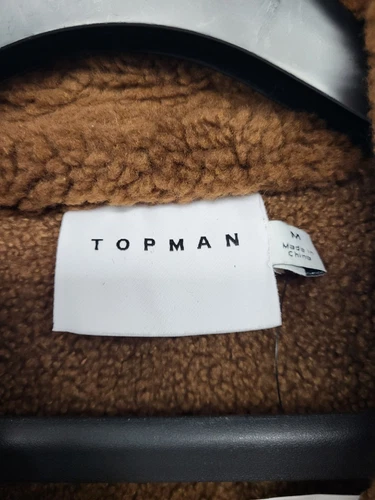 Topman Brown Teddy Jacket Coat Mens Size Medium BNWT. PS image 5