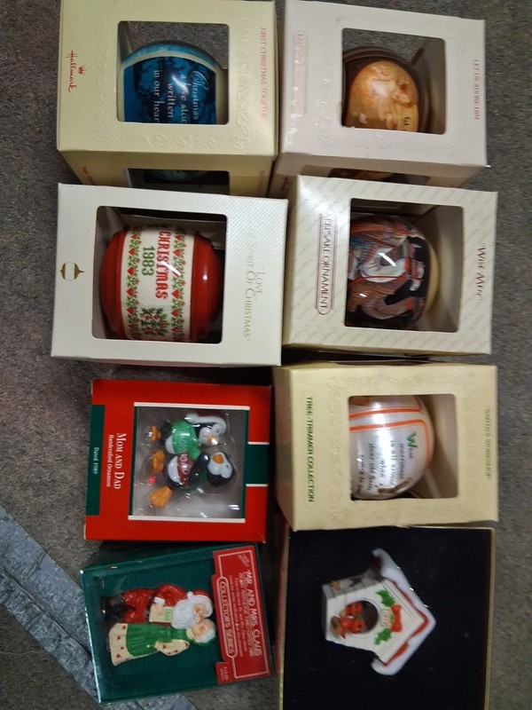 Lot Of 8 Vtg Hallmark Christmas Ornaments