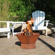 23 in Rustic Affinity Steel Fire Pit with Pedestal Stand by Sunnydaze