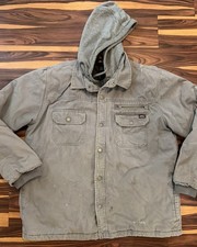 Dickies Canvas Hoodie Jacket Sz XL Mens Insulated Grey Heavy Duty Work Hooded