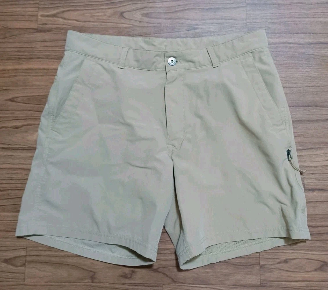 The North Face Rolling Sun Mens 33 FlashDry Hiking Shorts Khaki 6.5" Inseam