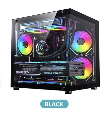 Glas Tower Gamer Gaming Pc Gehäuse M-ATX,Mini-ITX schwarz  USB 3.0 +++ JNH