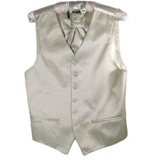 Alexander Dobell Waistcoat  Cravat Mens Size XS Ivory Wedding Formal Groom