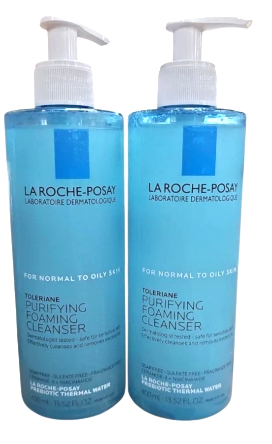 2 Pack La Roche-Posay Toleriane Purifying Foaming Facial Cleanser 13.52 fl oz ea